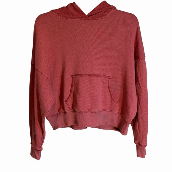 American Eagle Outfitters Tops - American Eagle Textured Fleece Oversized Hoodie‎ Women's Size Small Rust